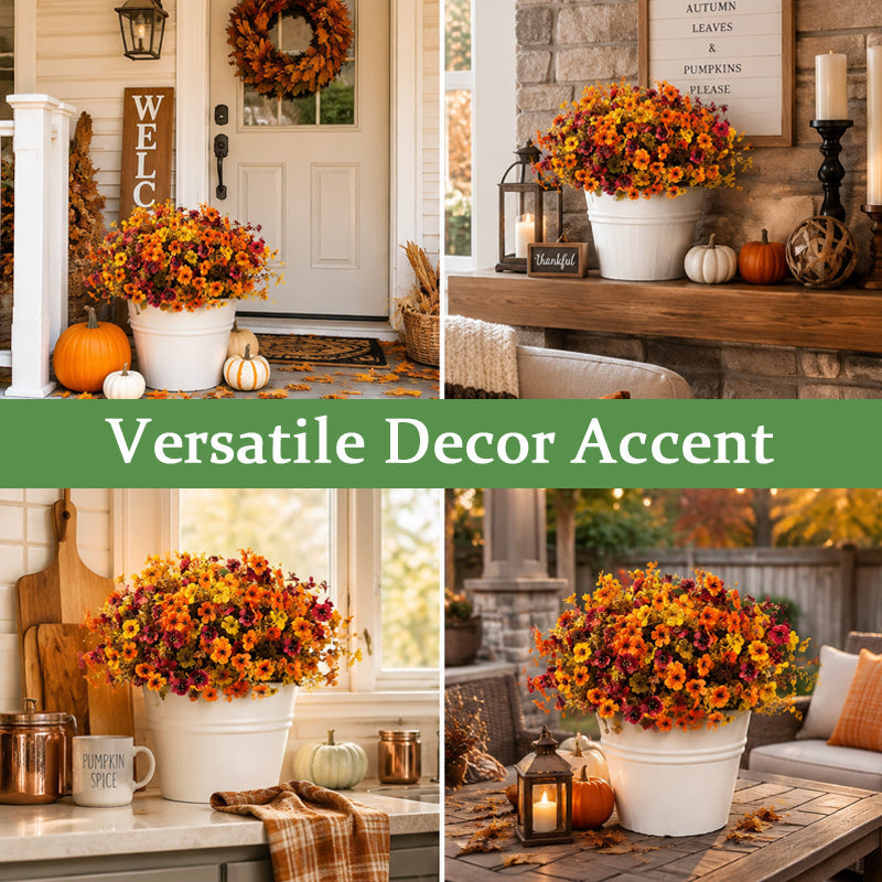 Autumn Eucalyptus & Violet Artificial Flowers for Home Decor