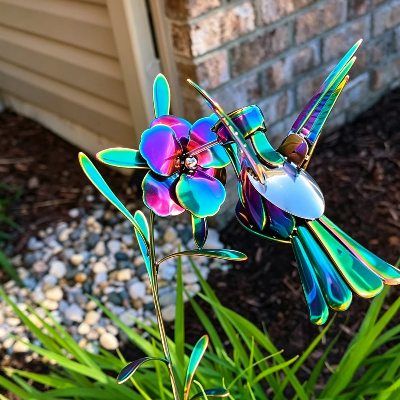 Dazzling Hummingbird Garden Stake