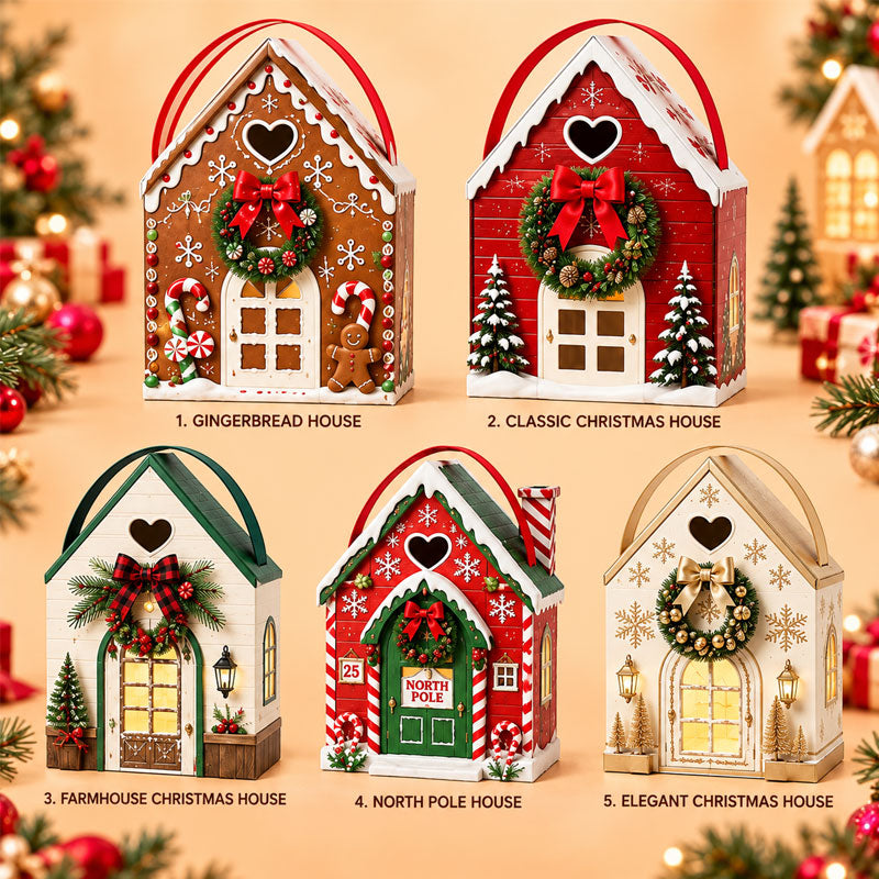 Christmas Magic House Gift Box – Creative 3D Handheld Holiday Gift Packaging