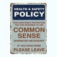 😂🤘Sarcastic "Common Sense Policy" Vintage Metal Sign