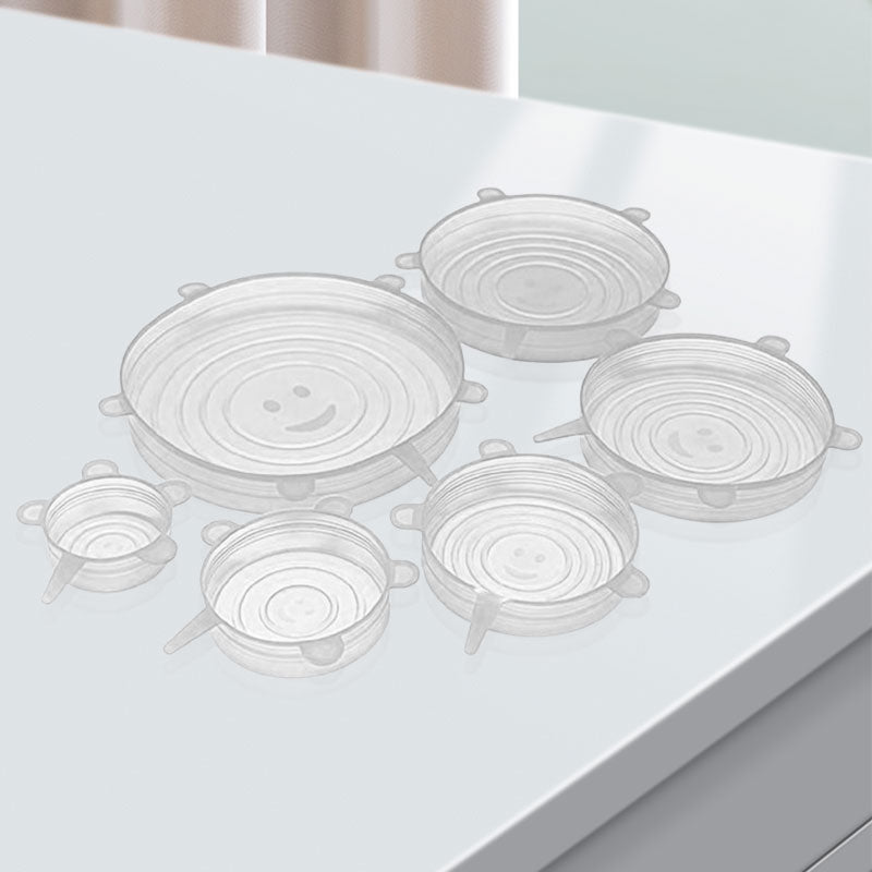 🍽️ Silicone Stretch Lids – 6-Piece Set (Reusable Food Covers)