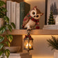 Christmas Owl Lantern Figurine