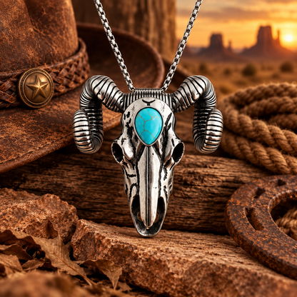 Western Ram Skull Pendant Decoration
