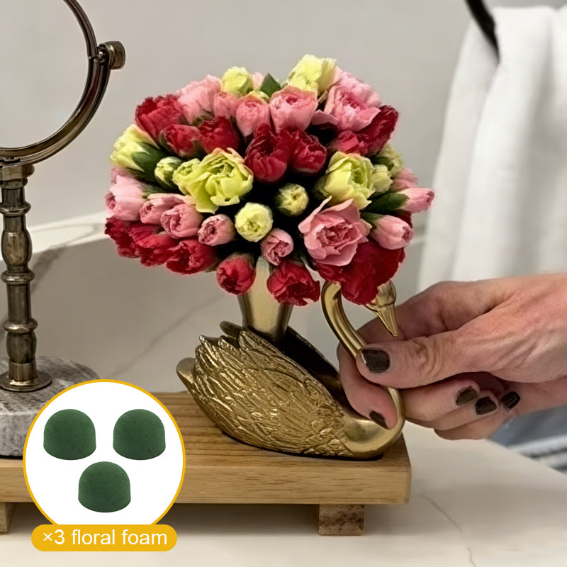 🦢 The Golden Swan Floral Centerpiece