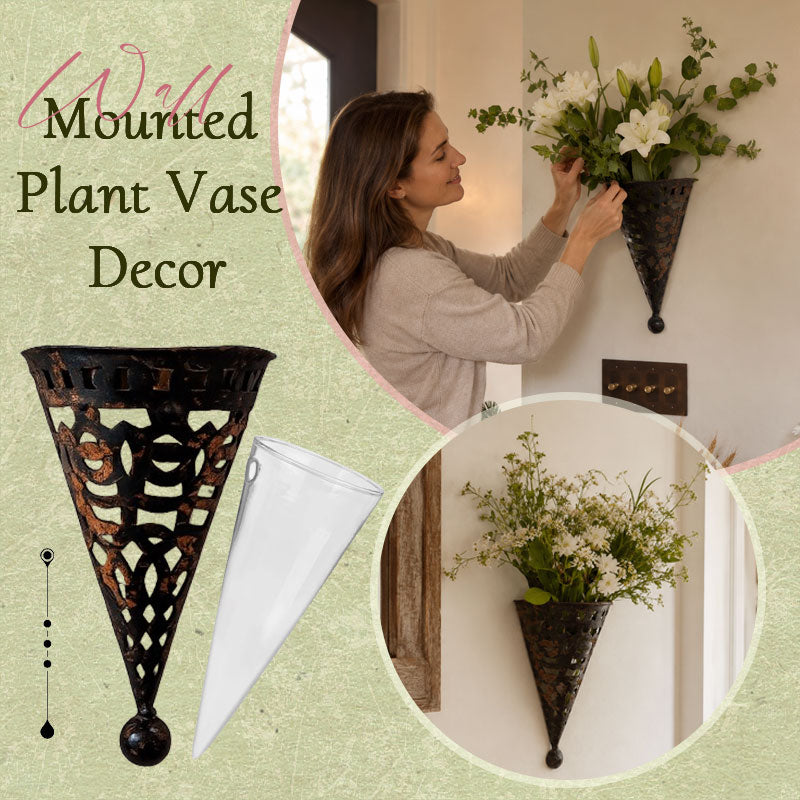 Wall-Mounted Plant Vase Decor