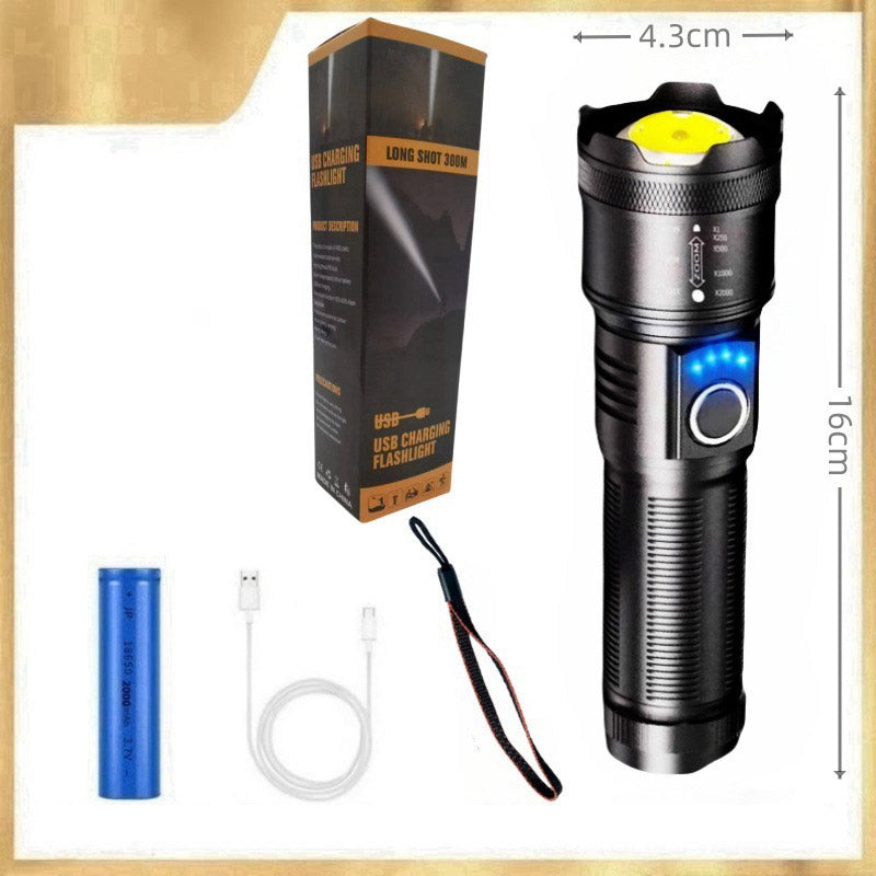 Retractable Zoom Strong Light Flashlight 🔦✨