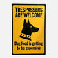 Trespassers Are Welcome Funny Warning Sign
