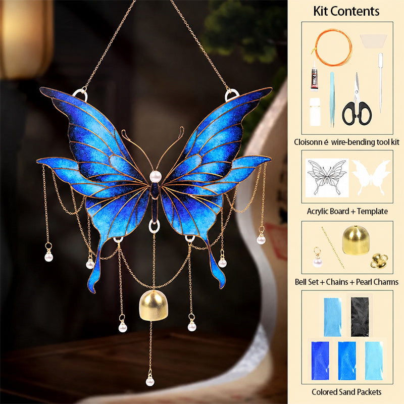 DIY Cloisonné Enamel Butterfly Wind Chime Craft Kit