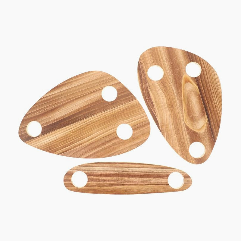 Artisanal Wine Flight Serving Tray Set - Unique Drink Holders for Entertaining
