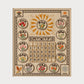 Hand-Embroidered Perpetual Calendar Wall Art