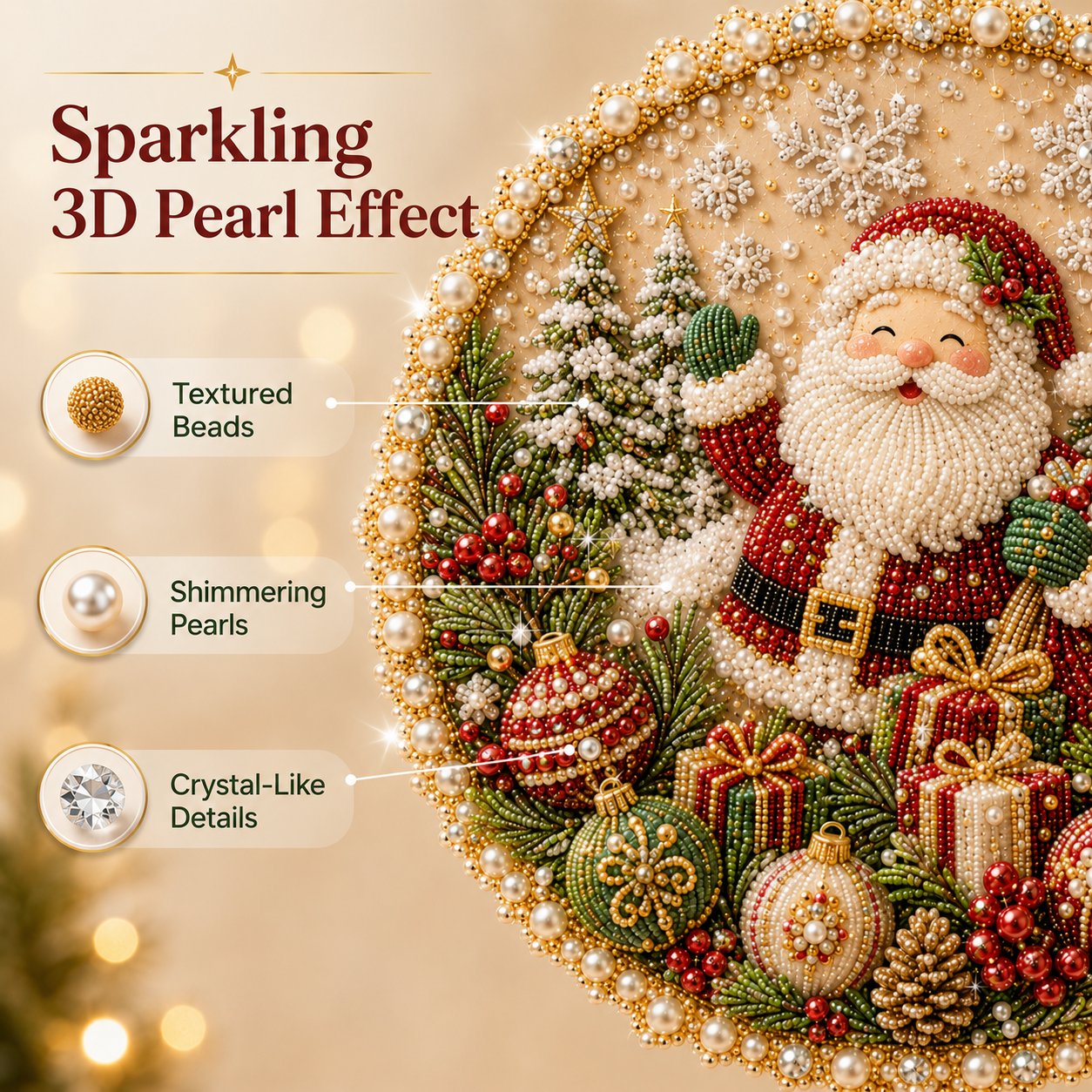 Four Seasons & Holiday Pearl Art Hanging Ornament Kit | DIY Sparkling Seasonal Decor