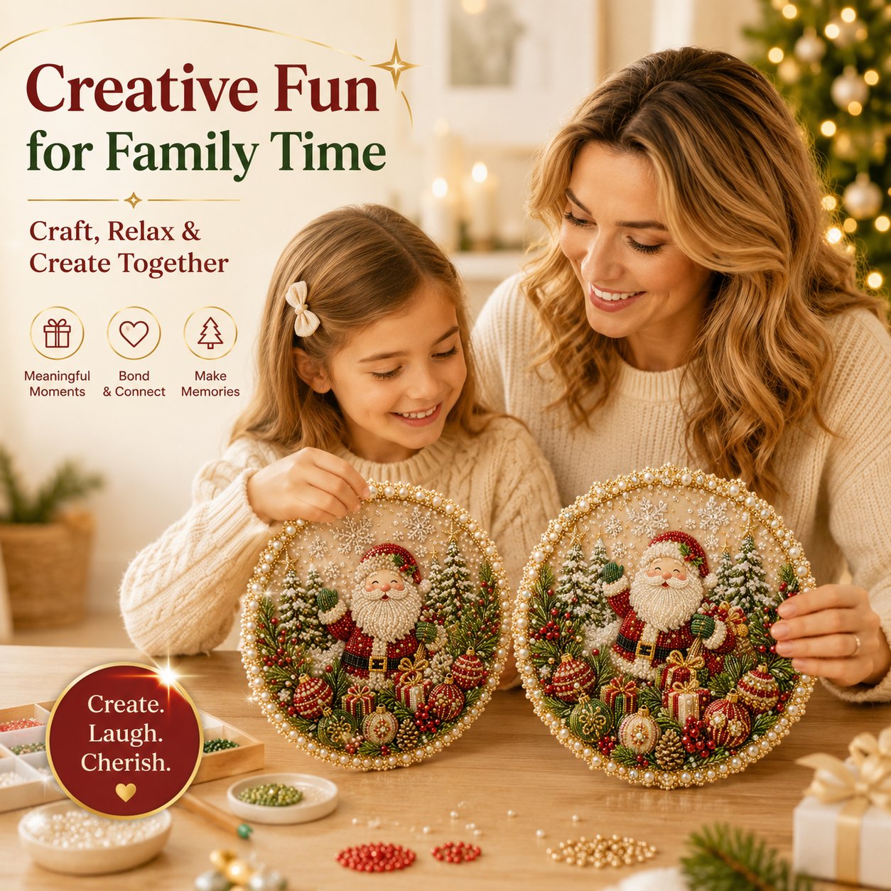 Four Seasons & Holiday Pearl Art Hanging Ornament Kit | DIY Sparkling Seasonal Decor