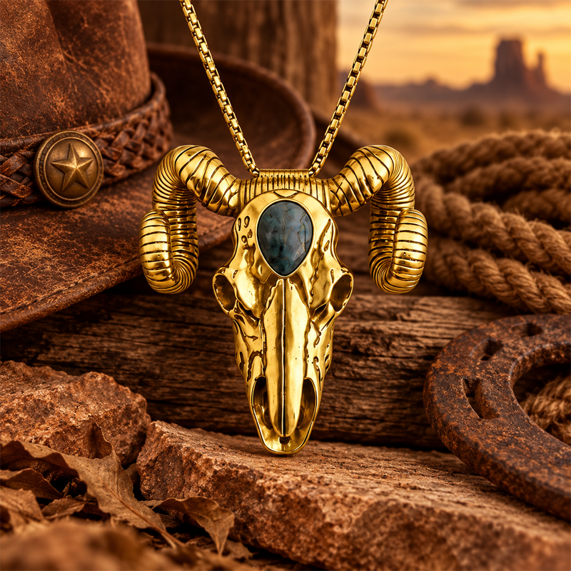 Western Ram Skull Pendant Decoration