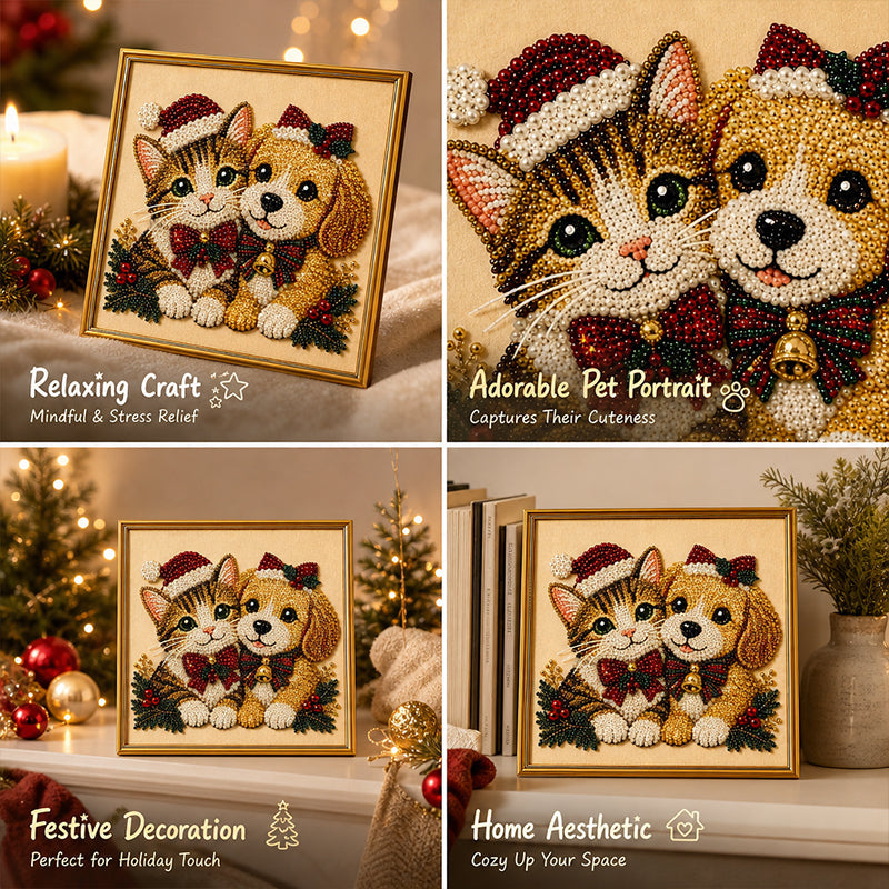 Christmas Cat Pearl Diamond Painting Kit