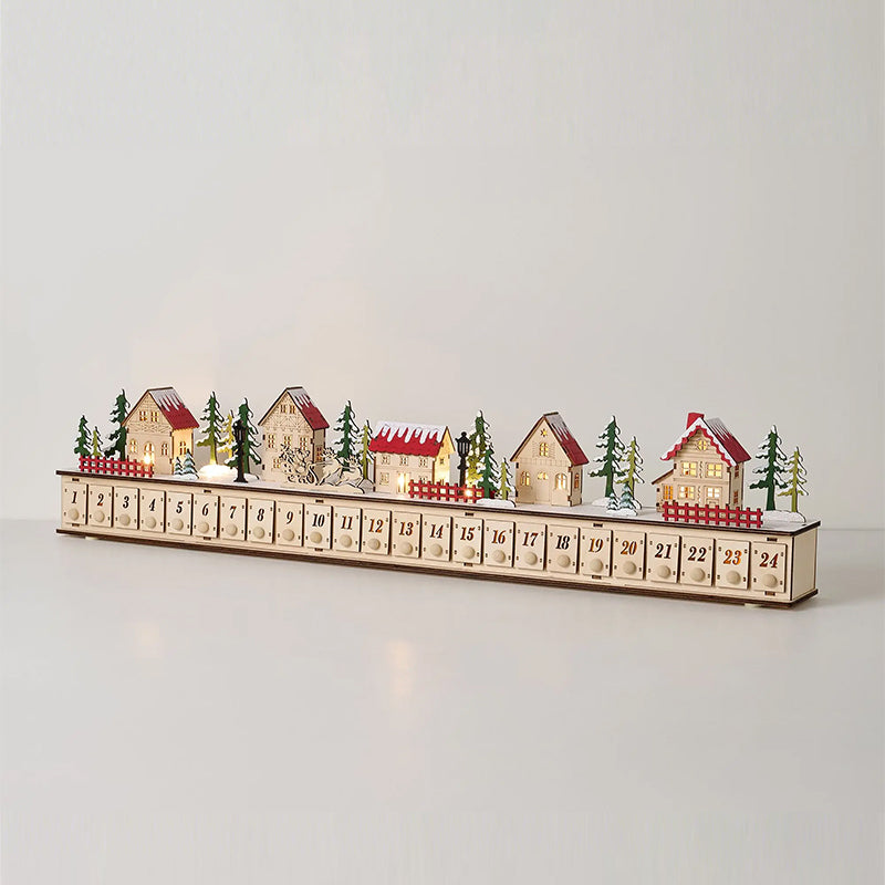🎄 Early Christmas Sale | Musical Christmas Village Advent Calendar | Lighted Wooden Countdown Music Box
