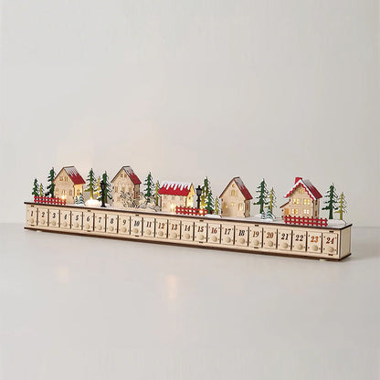 🎄 Early Christmas Sale | Musical Christmas Village Advent Calendar | Lighted Wooden Countdown Music Box