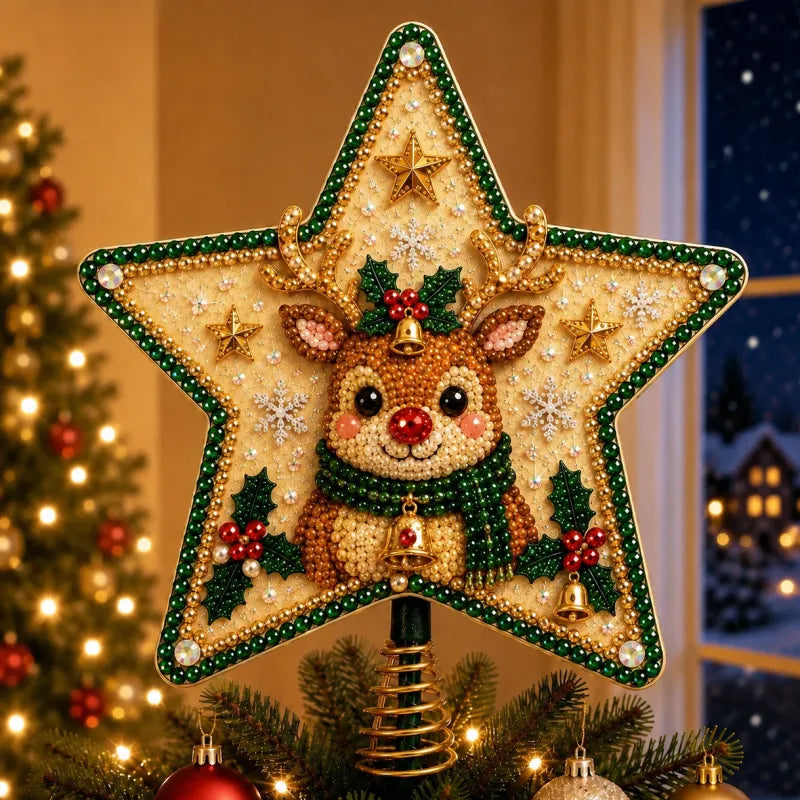 ✨ DIY Beaded Christmas Tree Topper Kit | 8 Festive Designs