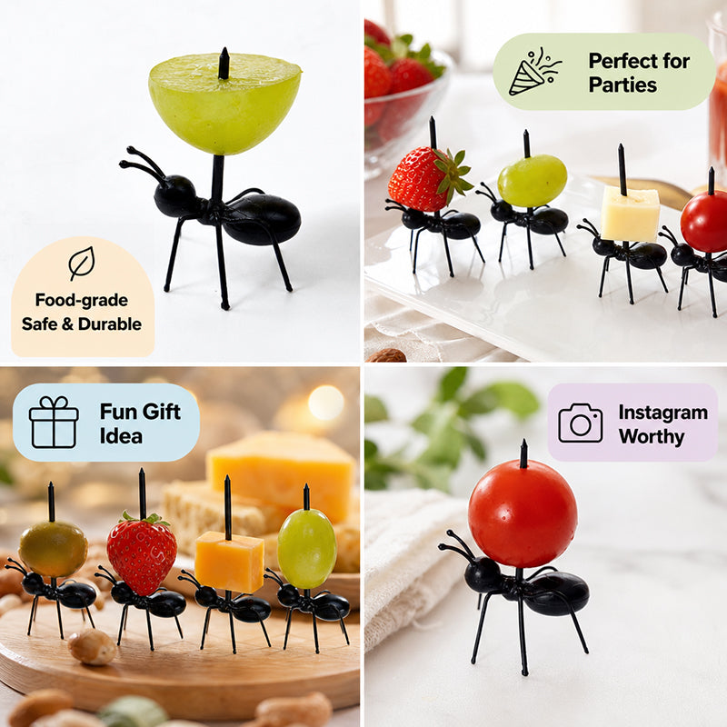 Creative Ant Fruit Fork Set | Fun Ant Fruit Picks & Party Table Decor