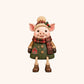 Christmas Cow Figurine — Cozy Holiday Home Decor