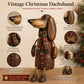 🎄 Vintage Christmas Dachshund Shelf Sitter | Festive Dog Decor