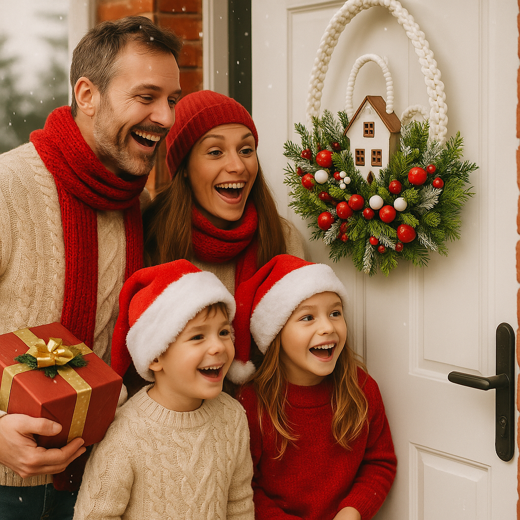 🎄 Holiday Cottage Wreath – Bring Christmas Magic to Your Door ✨