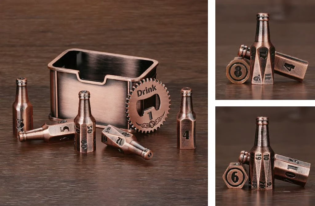 🍺 Metal Beer Bottle Dice Set – The Ultimate RPG Dice Collection 🎲