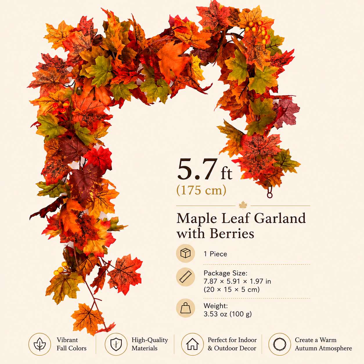 Autumn Maple Leaf Garland Decoration Set | Create a Warm Autumn Home Atmosphere