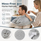 Hair Cutting Cape with Catcher – built-in groove traps clippings, no mess on clothes or floors. Waterproof, non-static, folds flat. Perfect for home trims & kids' cuts