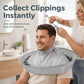 Hair Cutting Cape with Catcher – built-in groove traps clippings, no mess on clothes or floors. Waterproof, non-static, folds flat. Perfect for home trims & kids' cuts