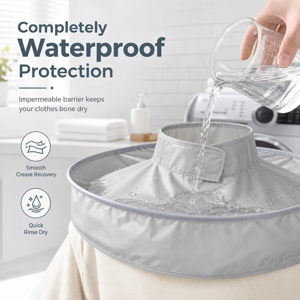 Hair Cutting Cape with Catcher – built-in groove traps clippings, no mess on clothes or floors. Waterproof, non-static, folds flat. Perfect for home trims & kids' cuts